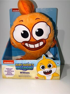 Nickelodeon Baby Shark's Big Show Fin Friend William Orange Gold Fish 12" Plush